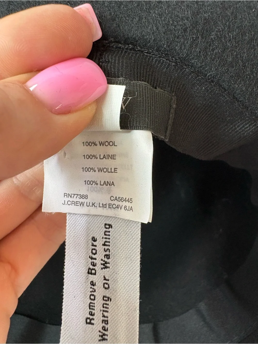 J.Crew 100% Wool Felt Hat M-L Black Floppy Boho Wide‎ Brim South Western Cowgirl